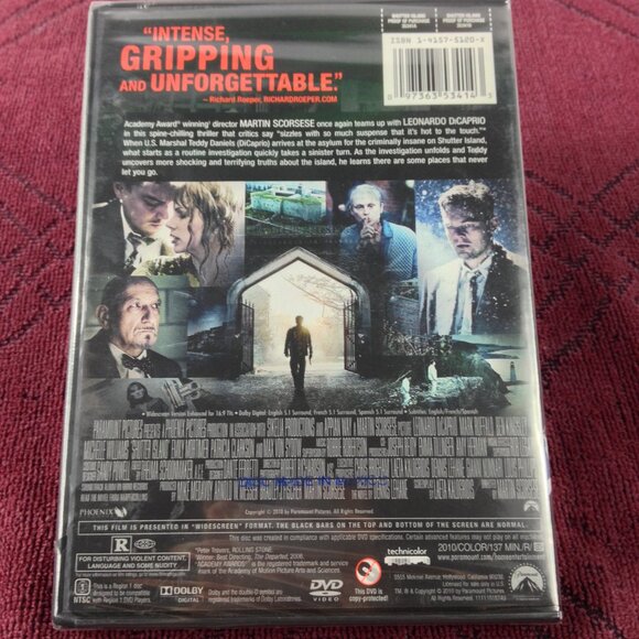Shutter Island - 2010 - Thriller/Mystery - DVD - Sealed - New - Picture 2 of 3